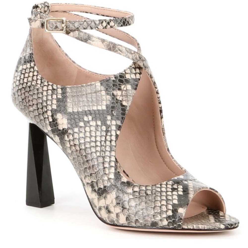 50%offw❤️ AD & DAUGHTERS Nadori Vero Cuoio  Peep Toe 6.5 snakeskin s16